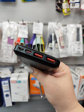 Power Bank Hoco J101 Astute 10000mAh PD20W+QC3.0 22.5W 2USB/Micro/Type-C (Чорний), фото 3