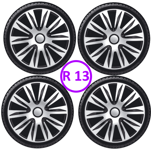 Ковпаки колісні ARGO R13 NARDO Silver Black, фото 1