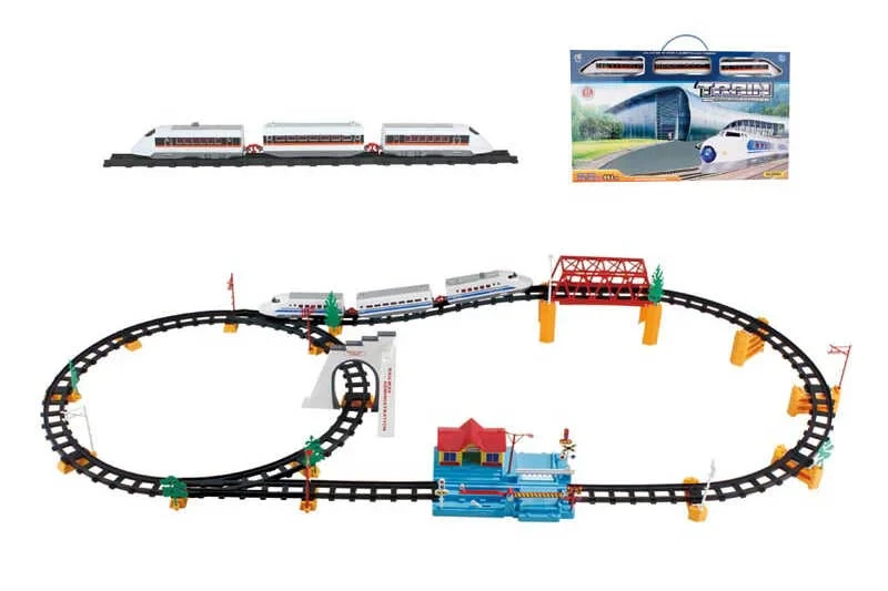 Залізниця дитяча 2928 B10, 72 деталі, дорожні знаки, сигнальні ліхтарі, станція, дерева, фото 1