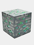 Нічник Майнкрафт Смарагдова руда Minecraft у формі куба акумуляторний Зелений, фото 2