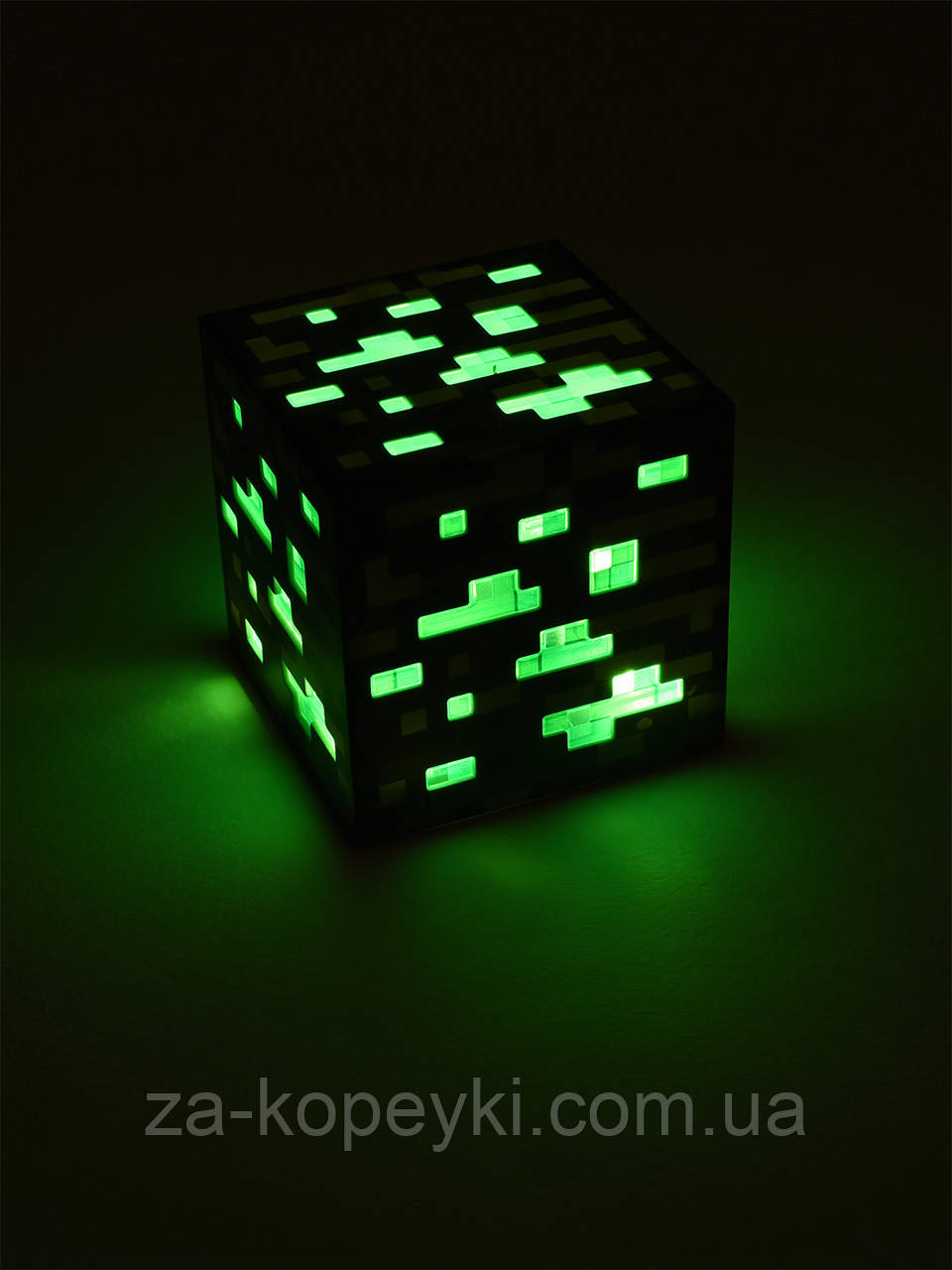 Нічник Майнкрафт Смарагдова руда Minecraft у формі куба акумуляторний Зелений, фото 1