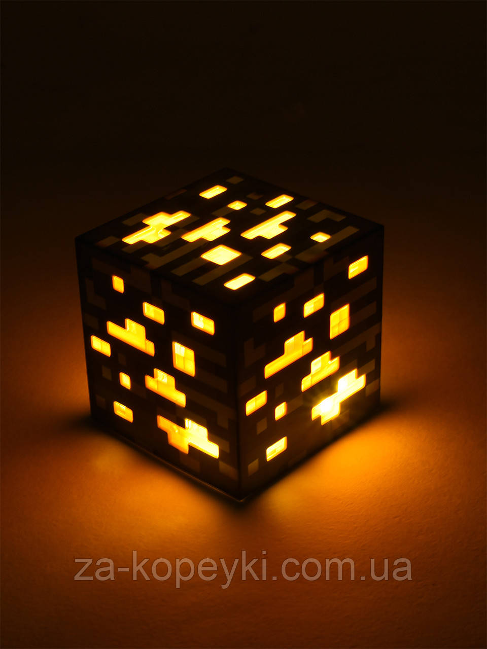 Нічник Майнкрафт Золота руда Minecraft Gold у формі куба акумуляторний Жовтий, фото 1