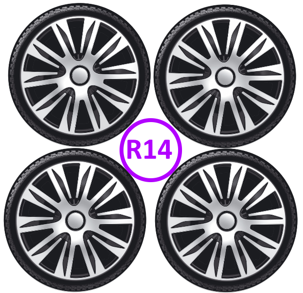 Ковпаки колісні ARGO R14 NARDO Silver Black, фото 1