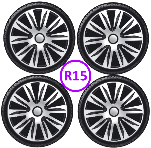 Ковпаки колісні ARGO R15 NARDO Silver Black, фото 1