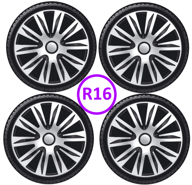 Ковпаки колісні ARGO R16 NARDO Silver Black, фото 1