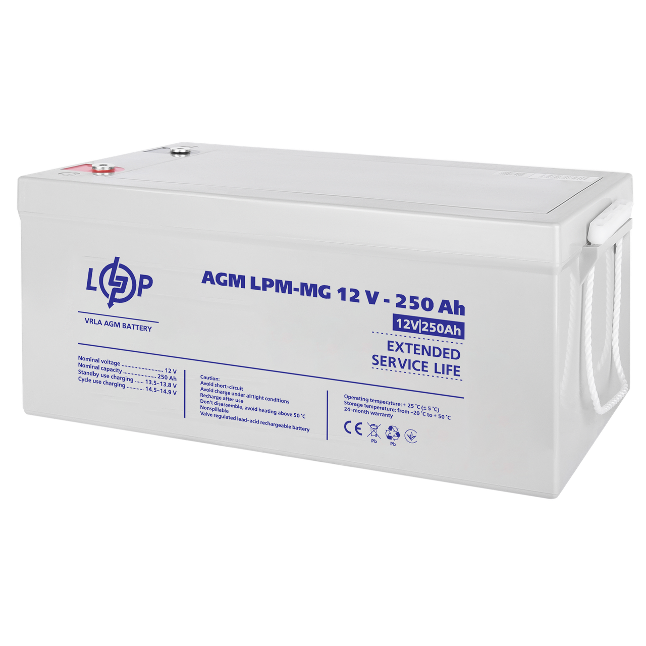 Акумулятор мультигелевий AGM LogicPower 12 V 250 Ah для ДБЖ і сонячних батарей герметичний довговічний, фото 1