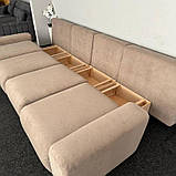 Новий прямий великий розкладний диван в тканині, фото 7