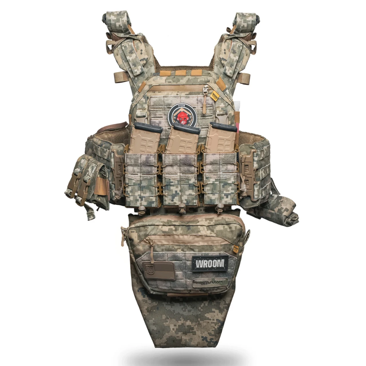 Плитоноска улучшенная «Ghost Gen4 V3+» с баллистической защитой 2 класса, системой быстросброса + 10 подсумков