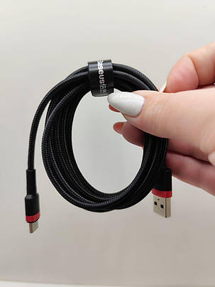 Кабель Type-C Baseus Cafule 2A 2m/CATKLF-CG1 (Чорно-червоний), фото 3