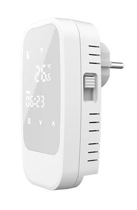 Wi-Fi терморегулятор для нагрівача/ керамічної панелі 4HEAT 02DB (сенсорний із вилкою, 16 А, клеми L+N+PE)