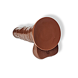 Коричневий фалос на присоску з вібрацією Star orgasm 19 см, фото 6