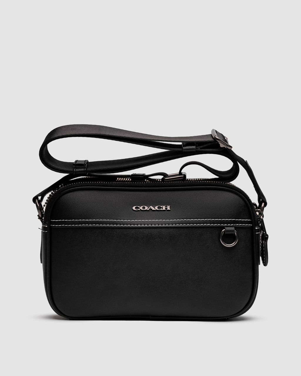 Чорна шкіряна чоловіча сумка крос-боді Coach Graham, фото 1