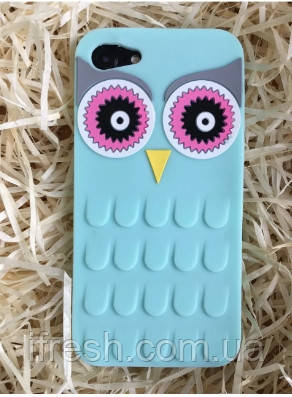 Силіконовий чохол для iPhone SE 2022/2020/8/7 - Сова, Ментоловий, фото 1