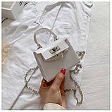 Дитяча маленька сумка 10448 крос-боді на ремінці біла, фото 2