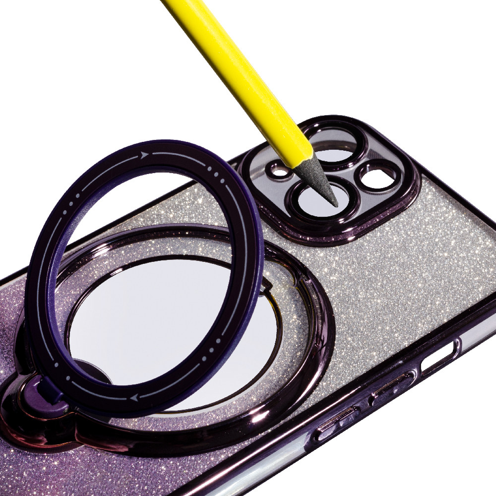 Накладка TPU з підставкою для Apple iPhone 14, фіолетова, захист камери, підтримка MagSafe, фото 1