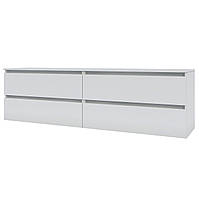 Біла тумба під телевізор на чотири ящики без ручок Ідея 520/1800 Німфея Альба / Німфея Альба Garant