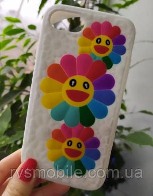 Силіконовий чохол для iPhone SE 2022/2020/8/7 - Ромашки, Білий