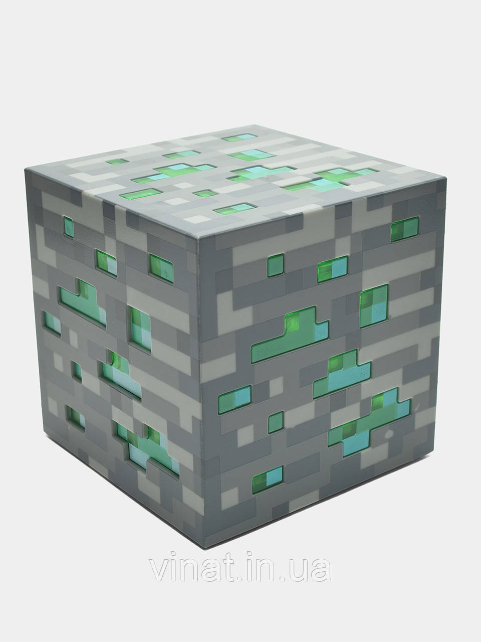 Нічник Майнкрафт Смарагдова руда Minecraft у формі куба акумуляторний Зелений