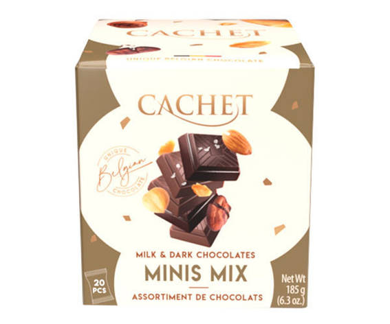 Цукерки Cachet Minis MIX з молочного та чорного шоколаду 185 г, фото 1