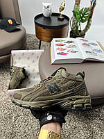 Чоловічі зимові кросівки New Balance 740 Khaki Brown Fur, черевики на хутрі шкіра водовід. текстиль. Чоловіче взуття