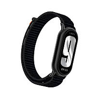 Ремінець для фітнес-браслету Mi Band 8 та 9 нейлоновий чорний, фото 3
