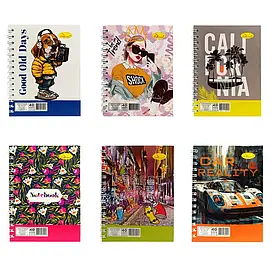 Блокнот для записів (А6, 40 аркушів, клітинка, на пружині) | Апельсин АП-1711