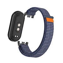 Ремінець для фітнес-браслету Mi Band 8,9,10 нейлоновий синій, фото 2