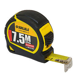 Рулетка Foreman 7.5 м×25 мм без ремінця SIGMA (3815181)