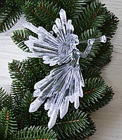 Новорічна прикраса підвіска Янгол з трубкою прозорий H16см