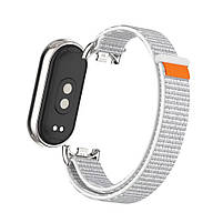 Ремінець для фітнес-браслету Mi Band 8 та 9 нейлоновий білий, фото 3