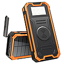Сонячний зарядний пристрій Power Bank iBattery YD-888KW 30000mAh з ліхтариком та бездротовою зарядкою, фото 3