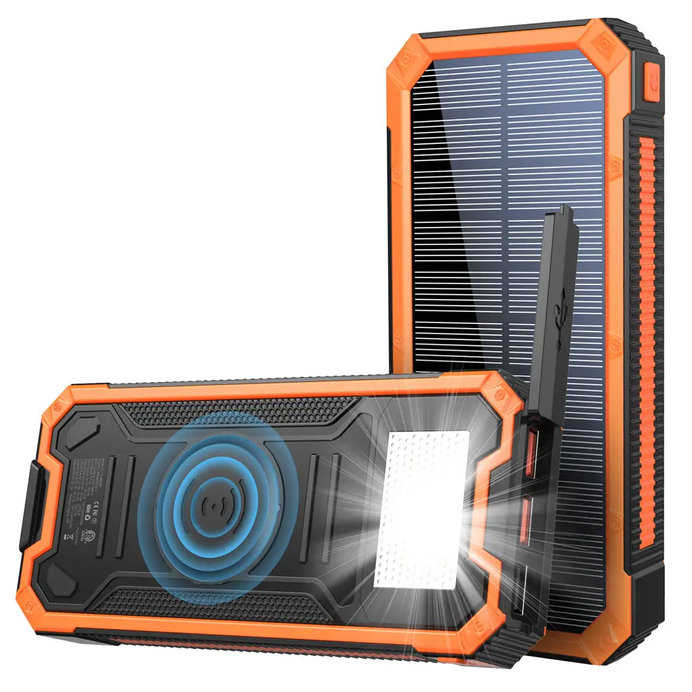 Сонячний зарядний пристрій Power Bank iBattery YD-888KW 30000mAh з ліхтариком та бездротовою зарядкою, фото 1