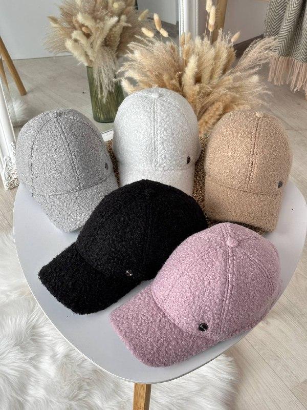 Тепла та м'яка бейсболка Тедді (Розміри 57-59), білий, фото 1