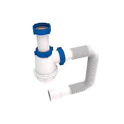 Сифон для кухонної мийки без випуску з гнучким відведенням Ø40/50 мм TAU (9842731)