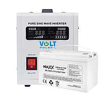 Аварійний комплект ІПБ Volt Polska SINUS PRO 500E та акумулятор 4SUN MAXX GEL 120Ah (3SP050012E + 12-FM-S-120)