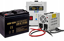 Комплект ІПБ Volt Polska SINUS PRO 2000E та АКБ VOLT AGM VRLA 100Ah (VoltAGM500E)