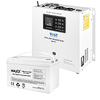 Комплект резервного харчування: гібридний ДБЖ Volt Polska SINUS PRO 1500 S та акумулятор 4SUN MAXX GEL 120Ah