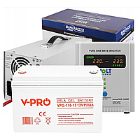Комплект резервного живлення: інвертор Volt Polska SINUS PRO 1000 E та акумулятор VOLT GEL 110Ah (1000E110GEL)