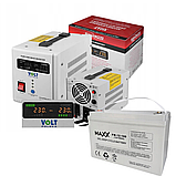 Комплект резервного живлення: інвертор Volt Polska SINUS PRO 800 E та акумулятор 4SUN MAXX GEL DEEP CYCLE 100Ah, фото 2