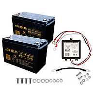 Набір Акумуляторів VOLT AGM 12V 100Ah 2шт + Балансир 24V (VOLR100BAL)