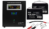 Комплект резервного живлення: інвертор Volt Polska SINUS PRO 2500W та 2 акумулятори VOLT AGM 100Ah (2500WAGM), фото 3