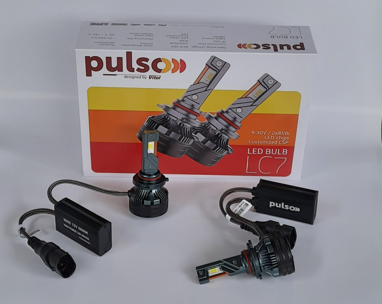Лампи PULSO LC7 HB3 9005 LED-chips Customized CSP 12V 24V 2*85W 12000Lm 6000k Can