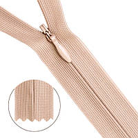 Блискавка потайна #3 50 см тілесний беж