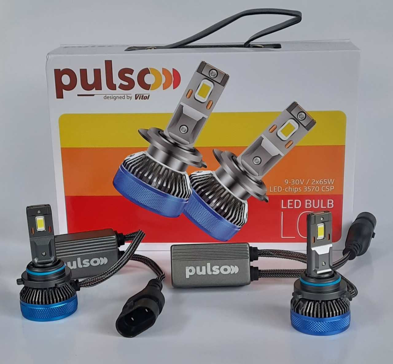 Лампи PULSO LC3 HB4 (9006) LED-chips 3570 CSP 12V 24V. 2*65W 10000Lm 6000k Can, фото 1