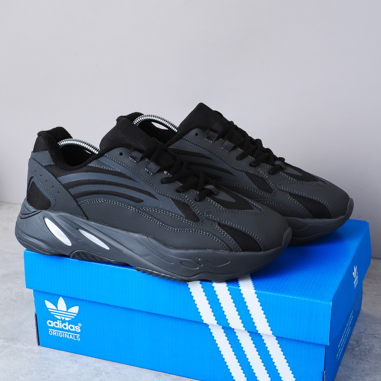 ТЕРМО Зимові кросівки у сти-лі Adidas Yeezy Boost cірий колір, фото 1