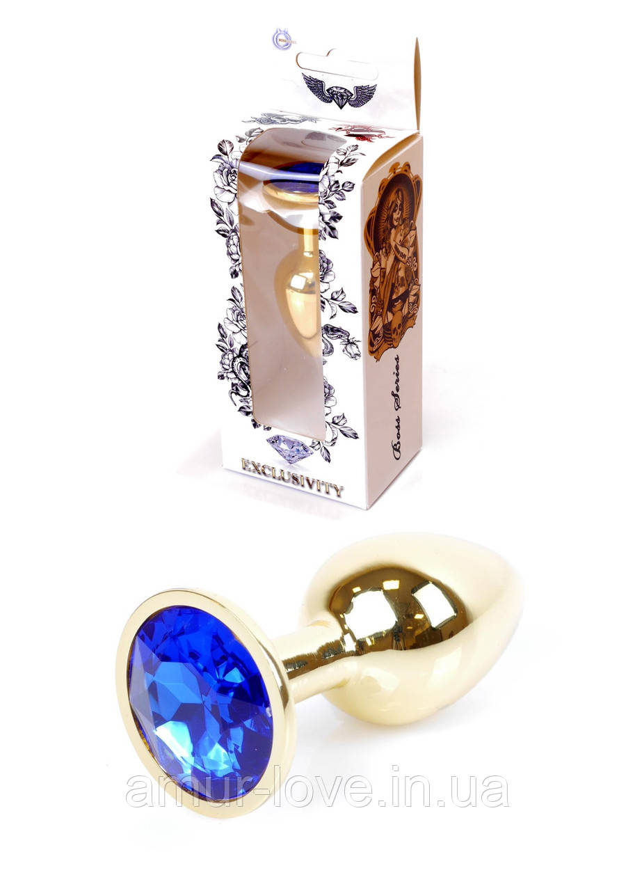 Анальний корок Jewellery Gold PLUG Dark Blue
