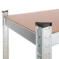 Стелаж металевий оцинкований Skladcom 1800х900х500 мм 4 полиці МДФ | Стелаж для гаража, фото 3