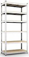 Стелаж металевий оцинкований Skladcom 1800х400х400 мм 7 полиць МДФ | Стелаж для овочів