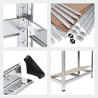 Стелаж металевий оцинкований Skladcom 1800х900х500 мм 4 полиці МДФ | Стелаж для гаража, фото 6