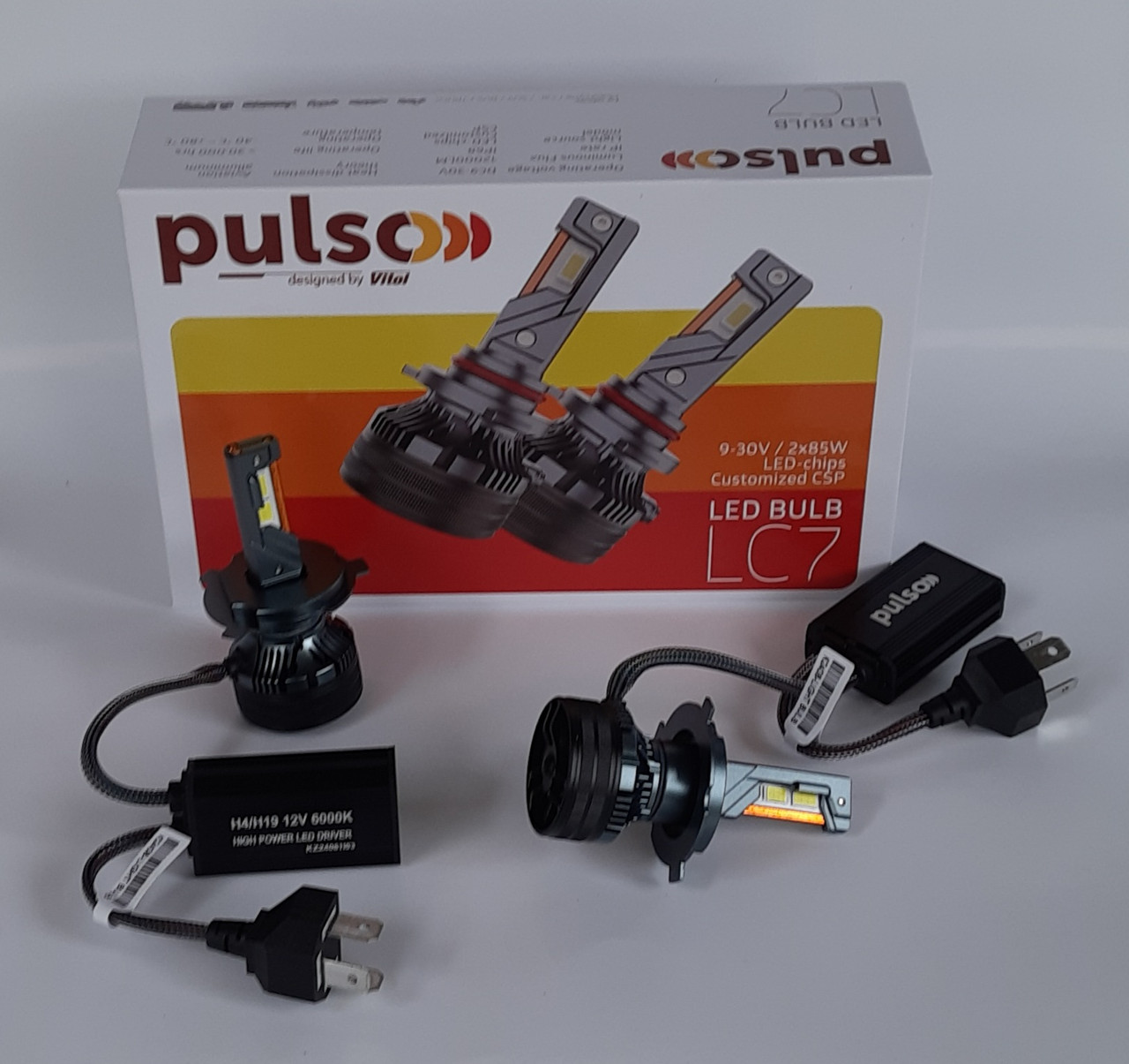 Лампи PULSO LC7 H4 LED-chips Customized CSP 12V 24V 2*85W 12000Lm 6000k Can